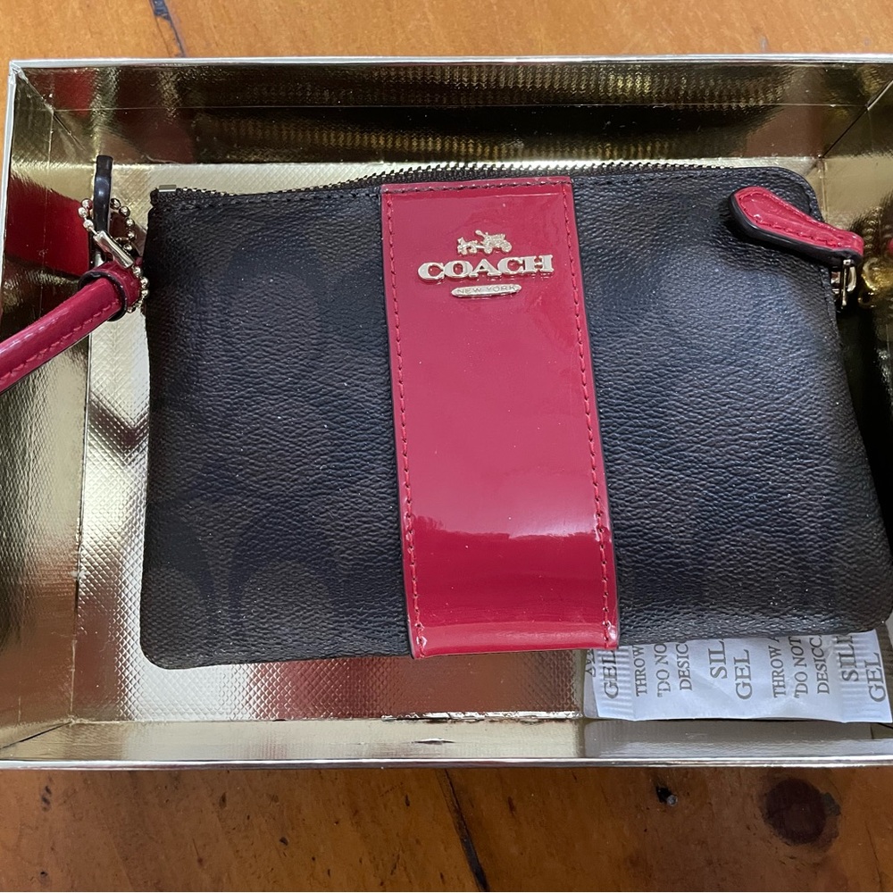 Coach Black and Red Wristlet